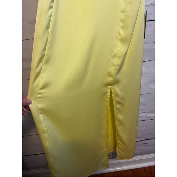 Lulus Perfectly Polished Yellow Halter Midi Dress Size Large - Picture 8 of 8